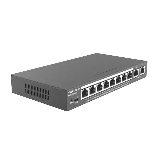 The reyee wifi features 8 Power over Ethernet Plus (PoE+) ports, each capable of delivering up to 30W, with a total PoE power budget of 70W