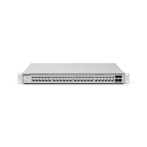 The reyee access point equipped with 48 Gigabit Ethernet ports and 4 SFP uplink ports, facilitating versatile