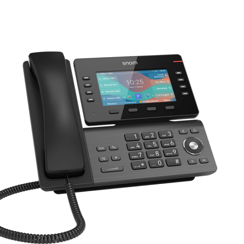 The snom technology is an entry-level IP phone with high-quality audio in a sleek, user-friendly package