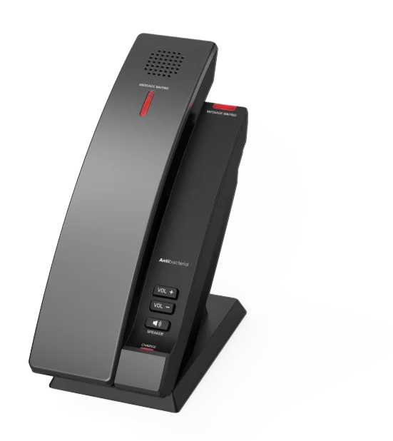 The snom technology has an integrated DECT base station, which supports up to three additional Snom HD3 handsets