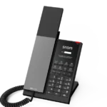 The snom technology allows for individualized labeling on the control panel, making it easy to customize for hotel branding